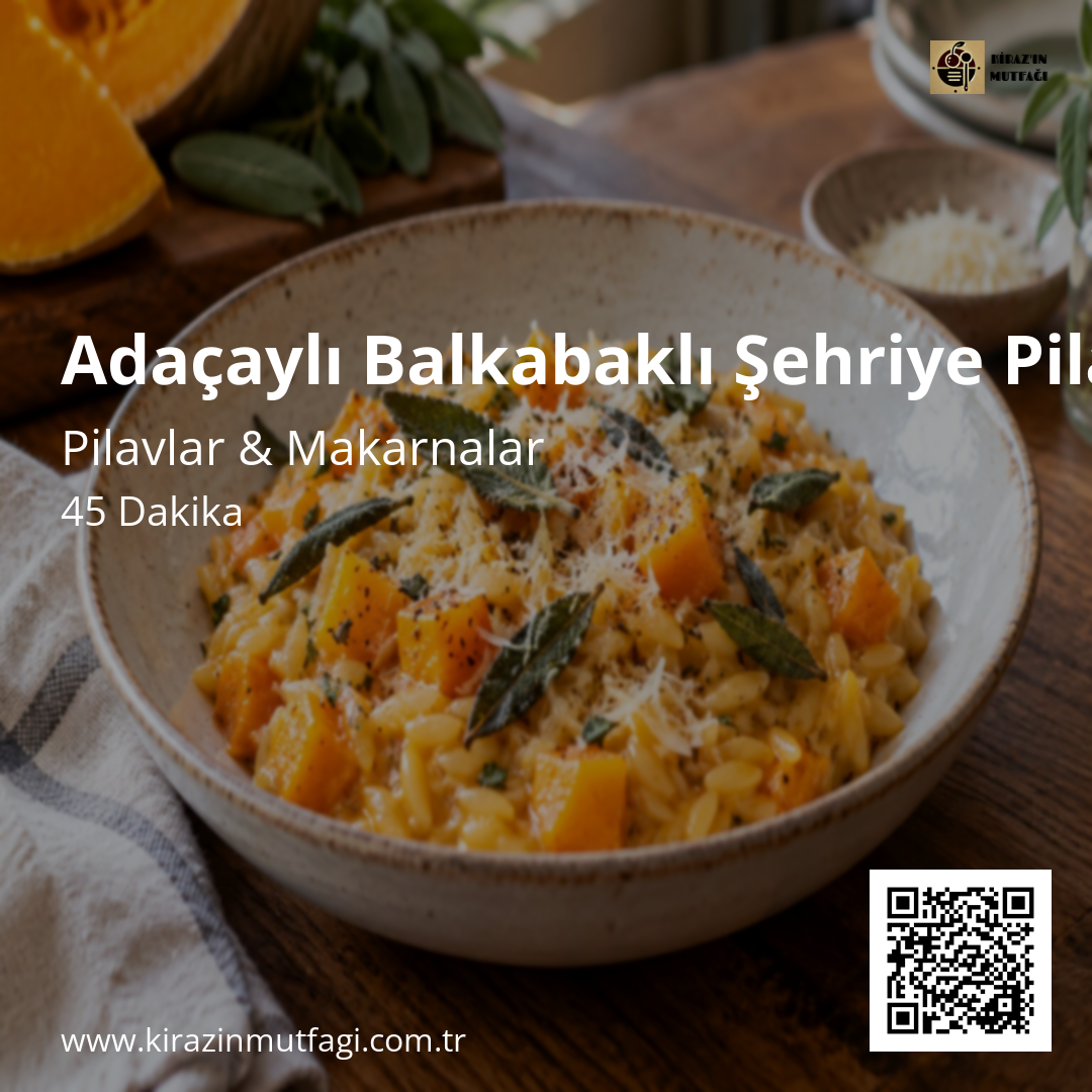 Adaçaylı Balkabaklı Şehriye Pilavı Instagram tarif kartı