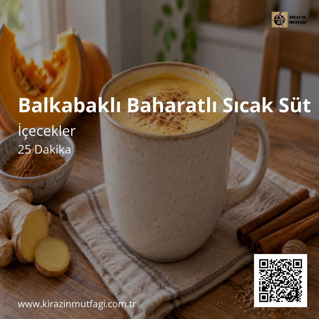 Balkabaklı Baharatlı Sıcak Süt Instagram tarif kartı