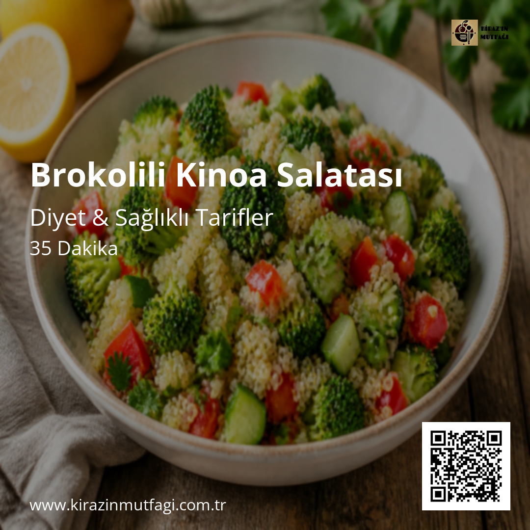 Brokolili Kinoa Salatası - Instagram Tarif Kartı