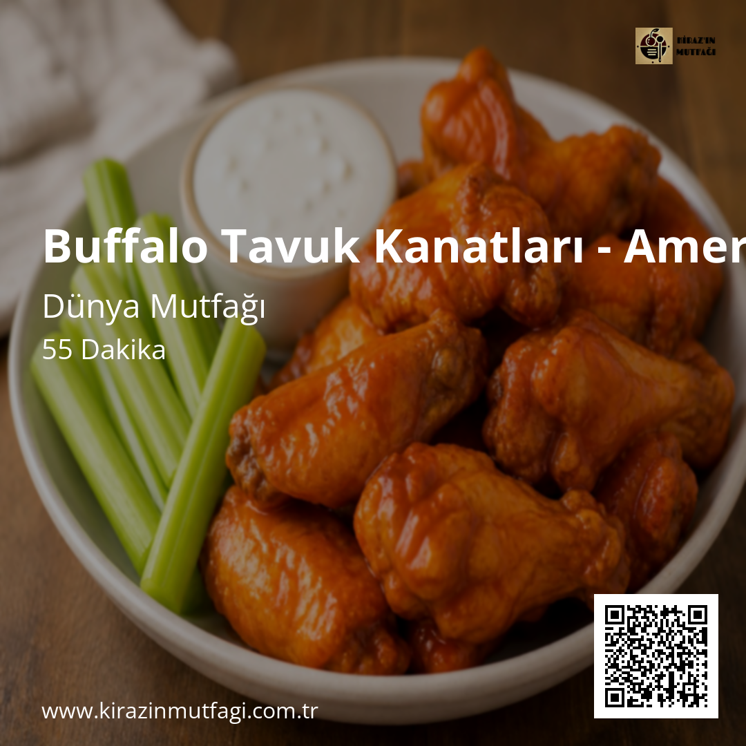 Buffalo Tavuk Kanatları - Amerikan Mutfağı - Instagram Tarif Kartı
