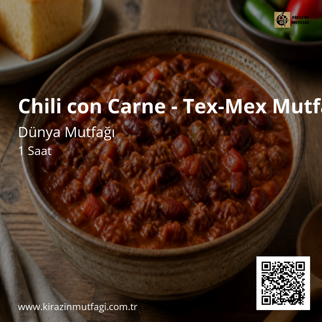 Chili con Carne - Tex-Mex Mutfağı - Instagram Tarif Kartı