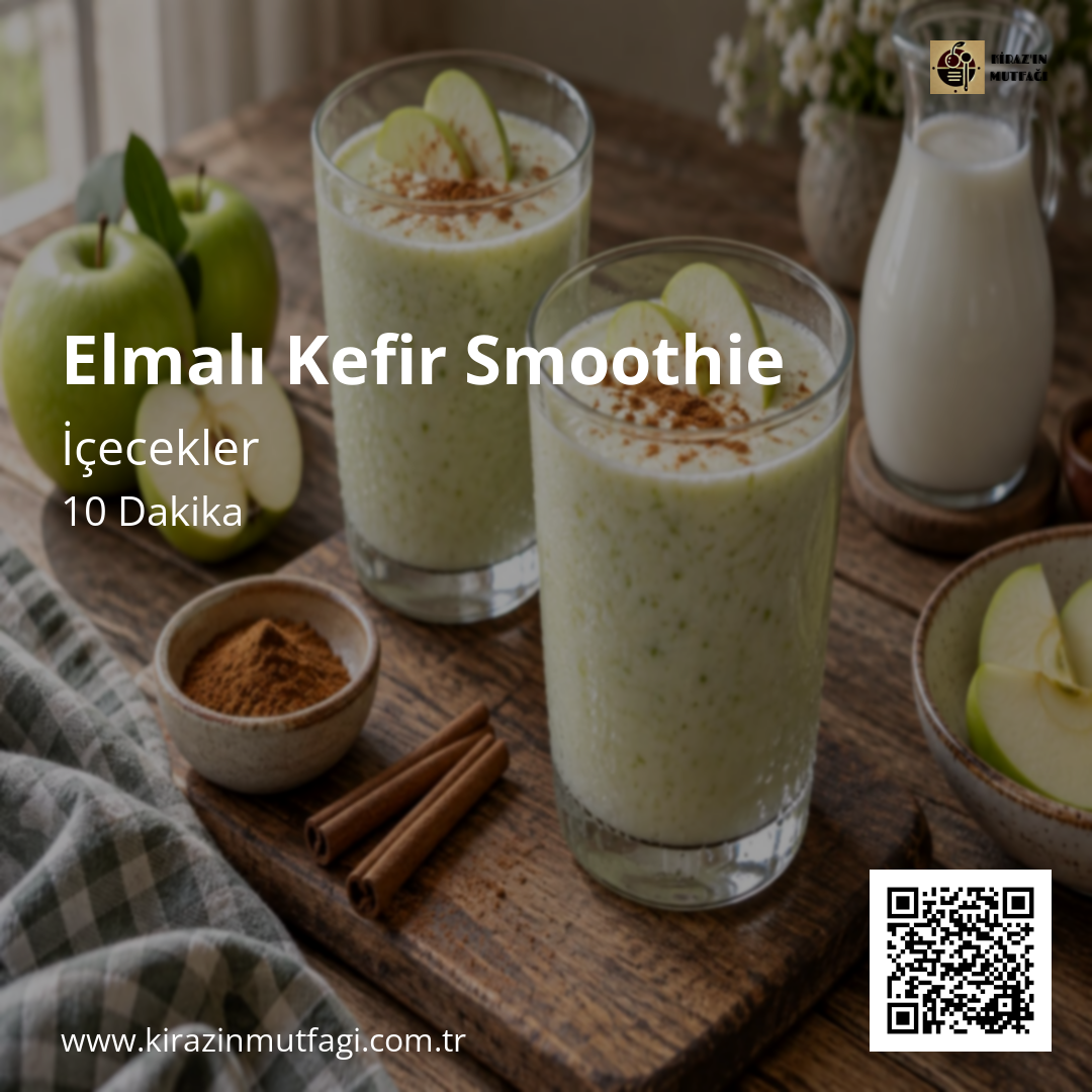 Elmalı Kefir Smoothie - Instagram Tarif Kartı