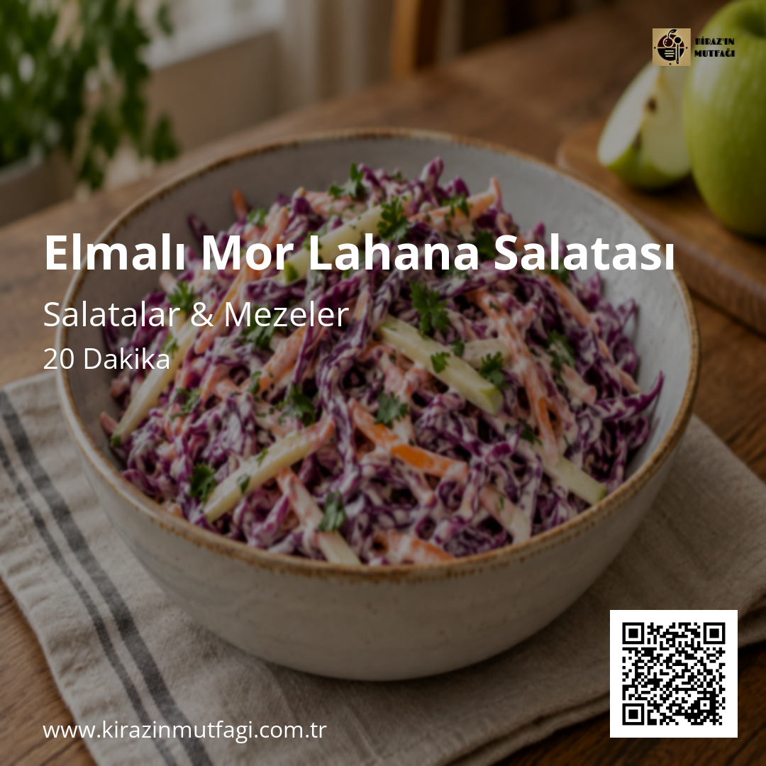 Elmalı Mor Lahana Salatası Instagram tarif kartı