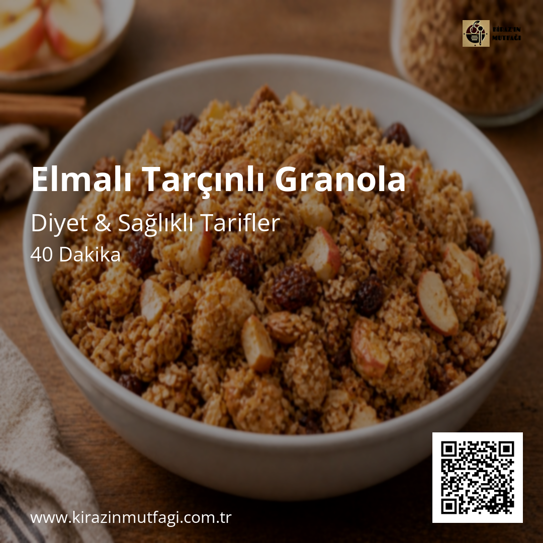 Elmalı Tarçınlı Granola - Instagram Tarif Kartı