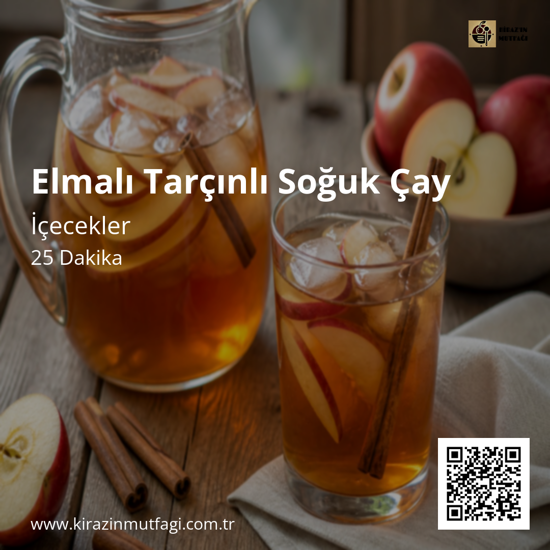 Elmalı Tarçınlı Soğuk Çay - Instagram Tarif Kartı