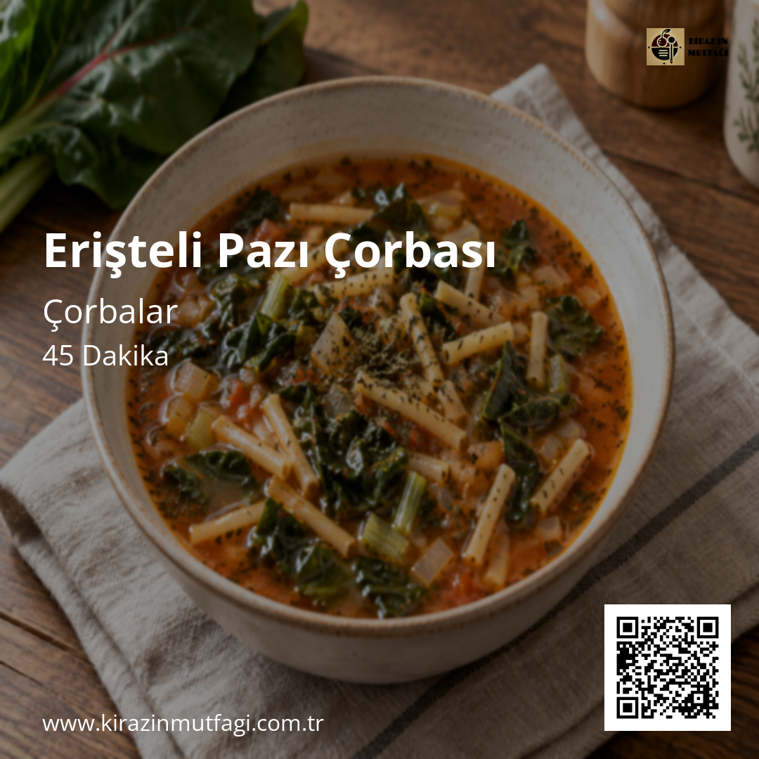Erişteli Pazı Çorbası Instagram tarif kartı
