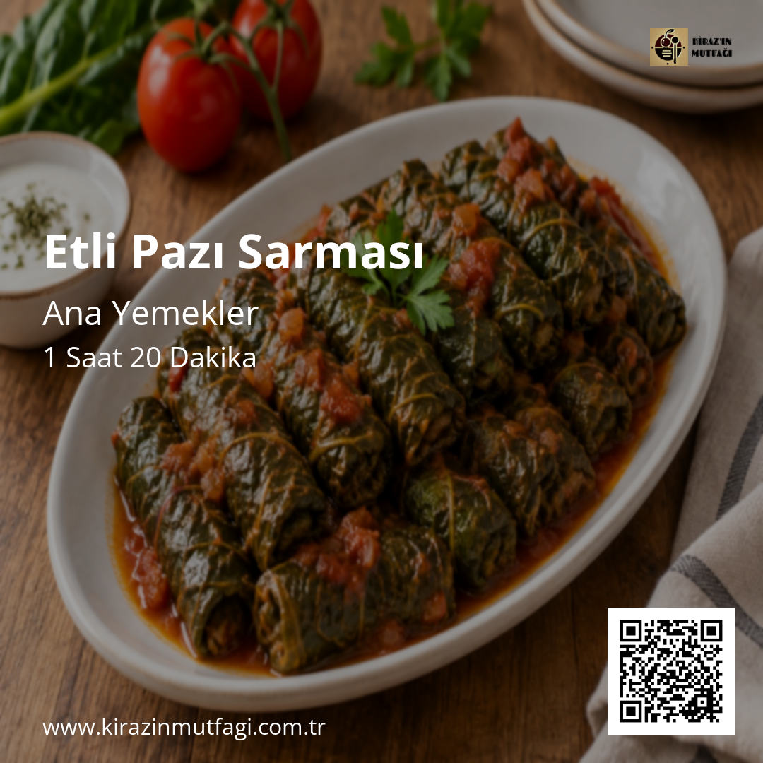 Etli Pazı Sarması - Instagram Tarif Kartı