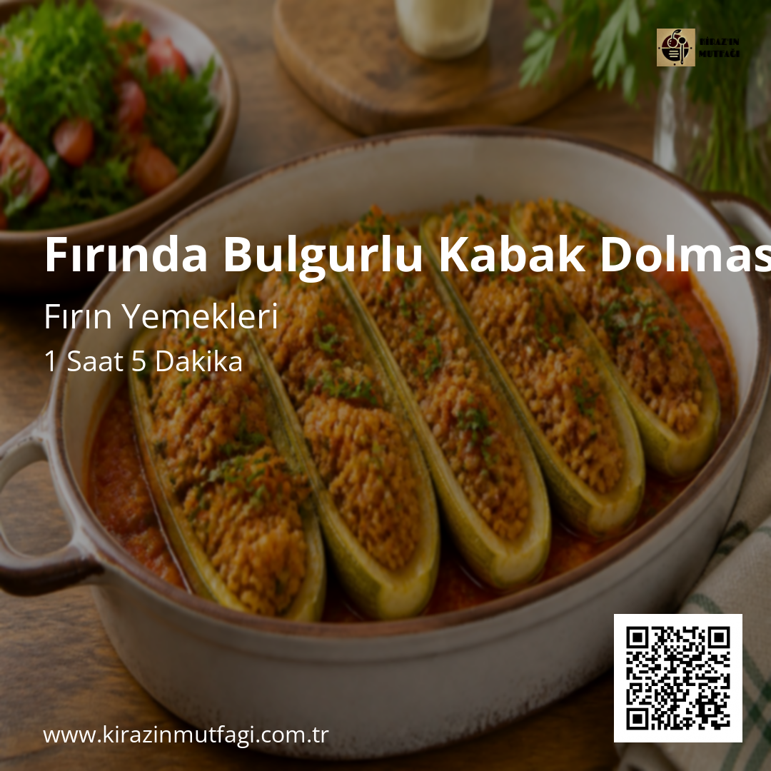 Fırında Bulgurlu Kabak Dolması - Instagram Tarif Kartı
