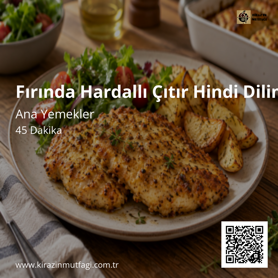 Fırında Hardallı Çıtır Hindi Dilimleri Instagram tarif kartı