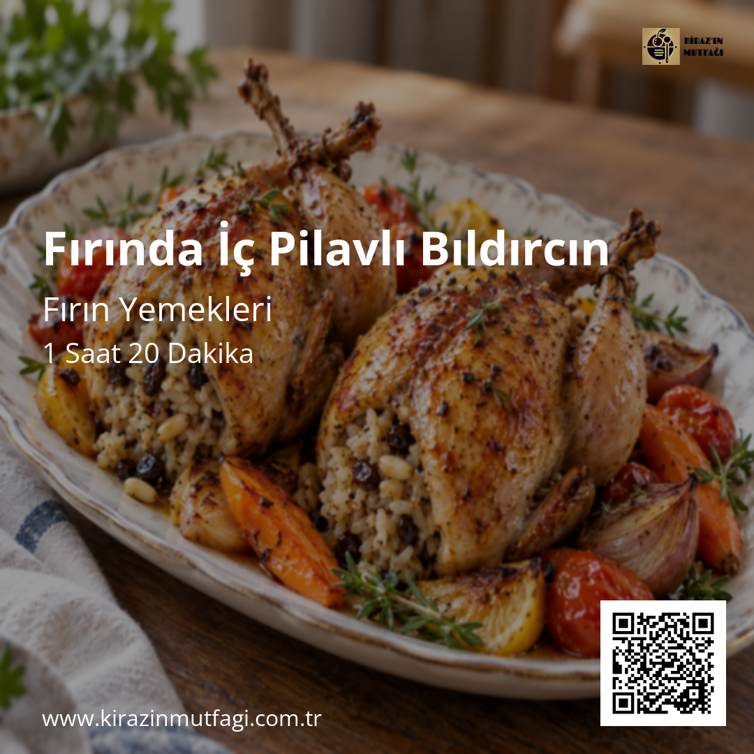 Fırında İç Pilavlı Bıldırcın Instagram tarif kartı