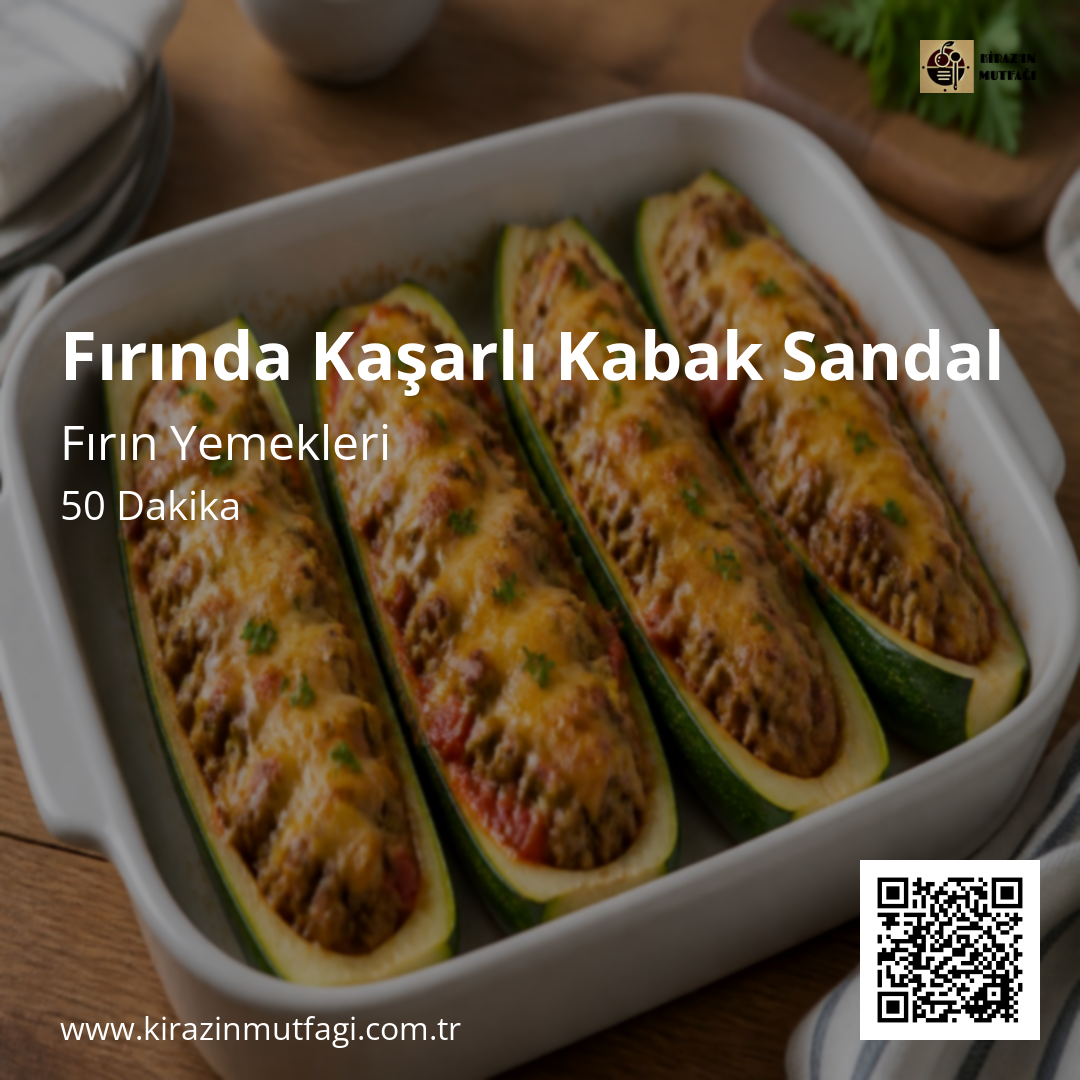 Fırında Kaşarlı Kabak Sandal - Instagram Tarif Kartı