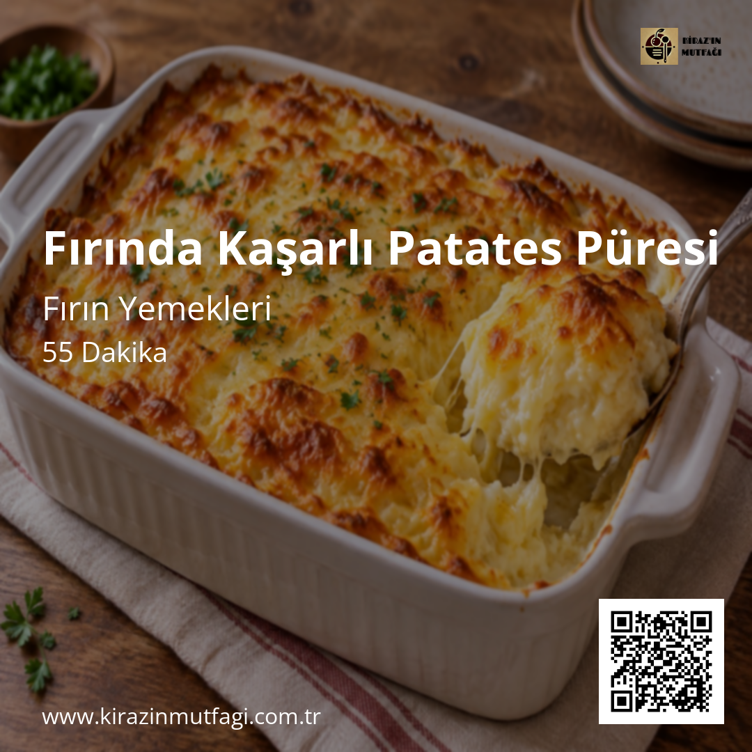 Fırında Kaşarlı Patates Püresi - Instagram Tarif Kartı
