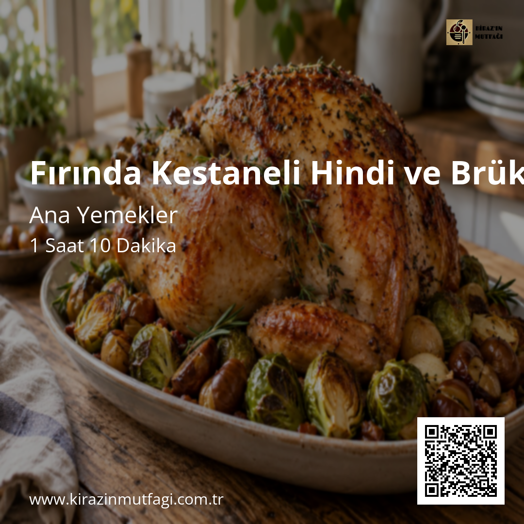 Fırında Kestaneli Hindi ve Brüksel Lahanası Instagram tarif kartı