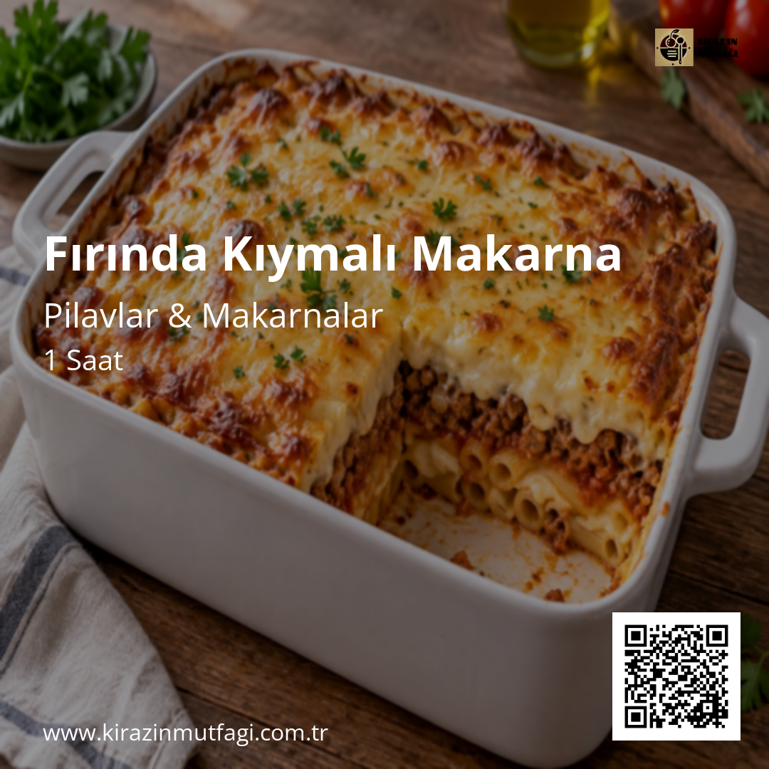 Fırında Kıymalı Makarna - Instagram Tarif Kartı