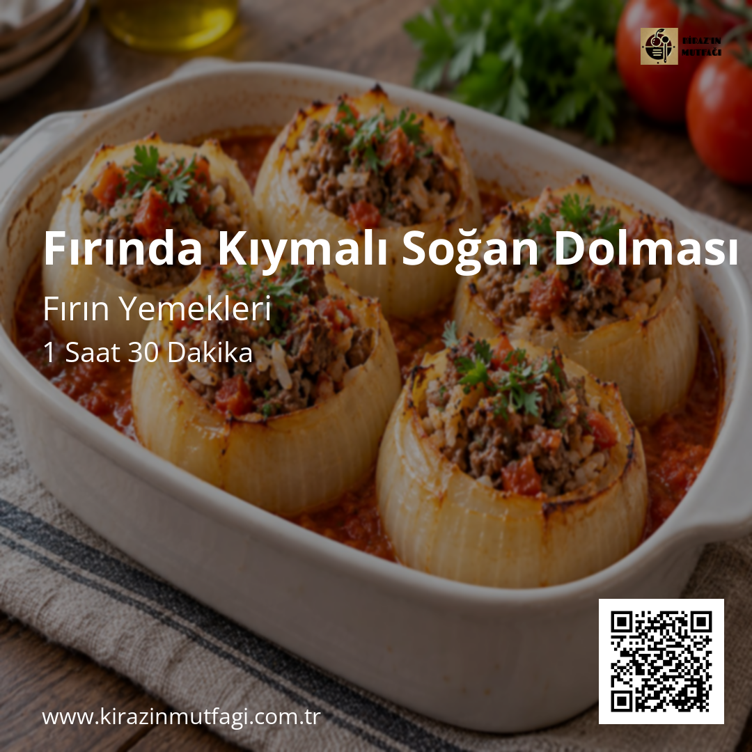 Fırında Kıymalı Soğan Dolması Instagram tarif kartı