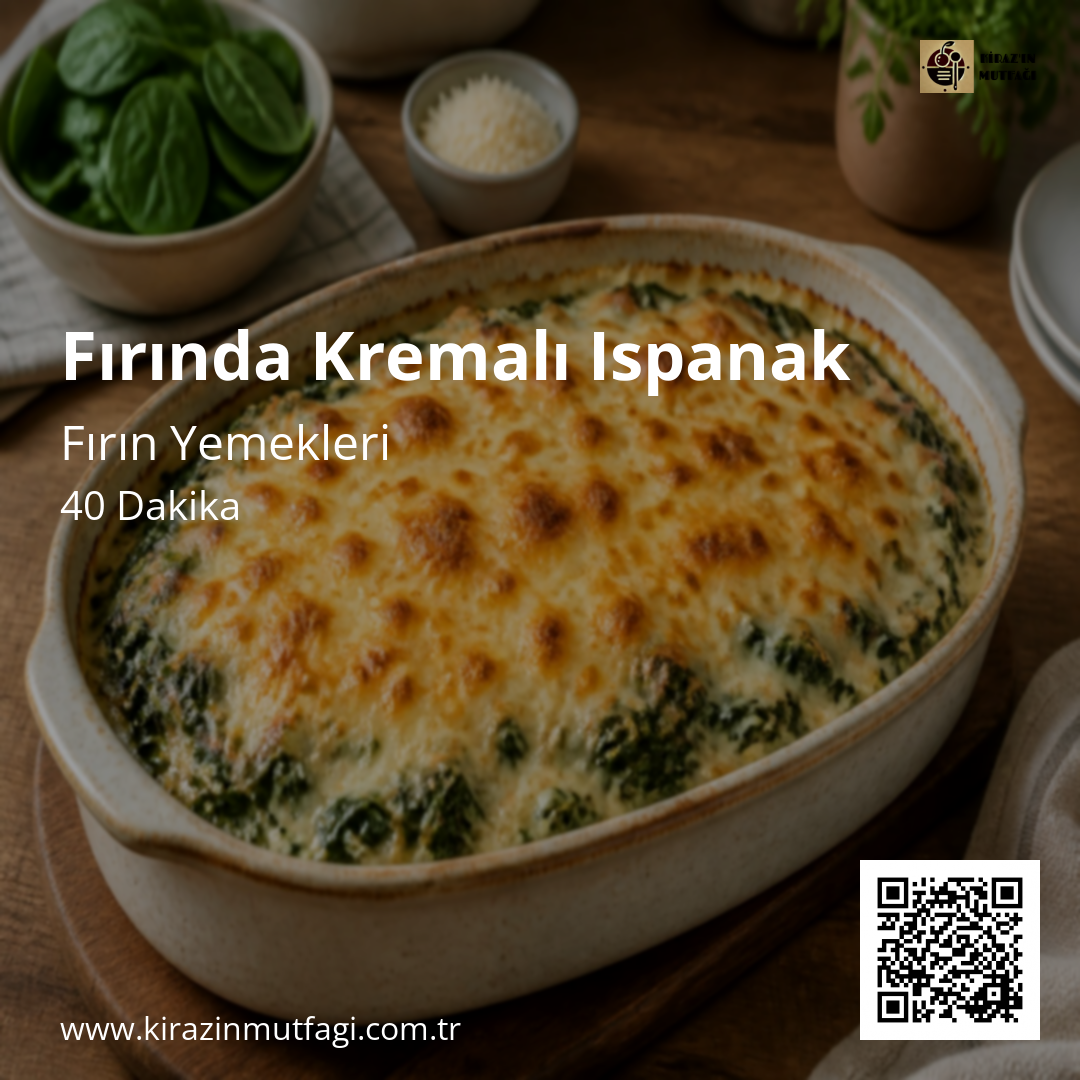 Fırında Kremalı Ispanak - Instagram Tarif Kartı