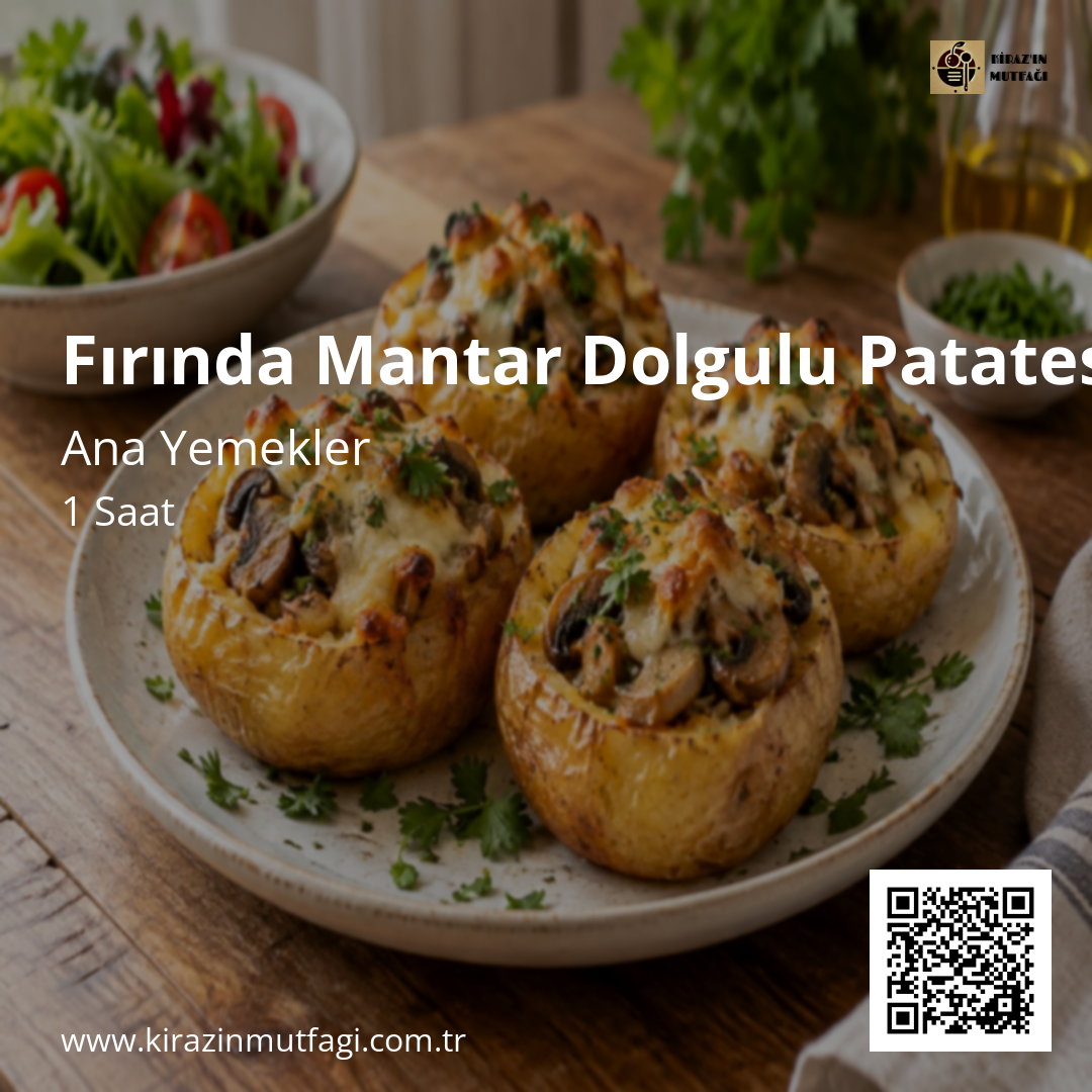 Fırında Mantar Dolgulu Patates Çanağı Instagram tarif kartı