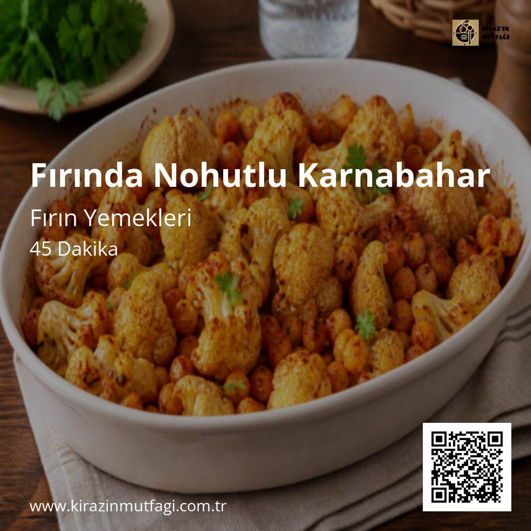 Fırında Nohutlu Karnabahar - Instagram Tarif Kartı