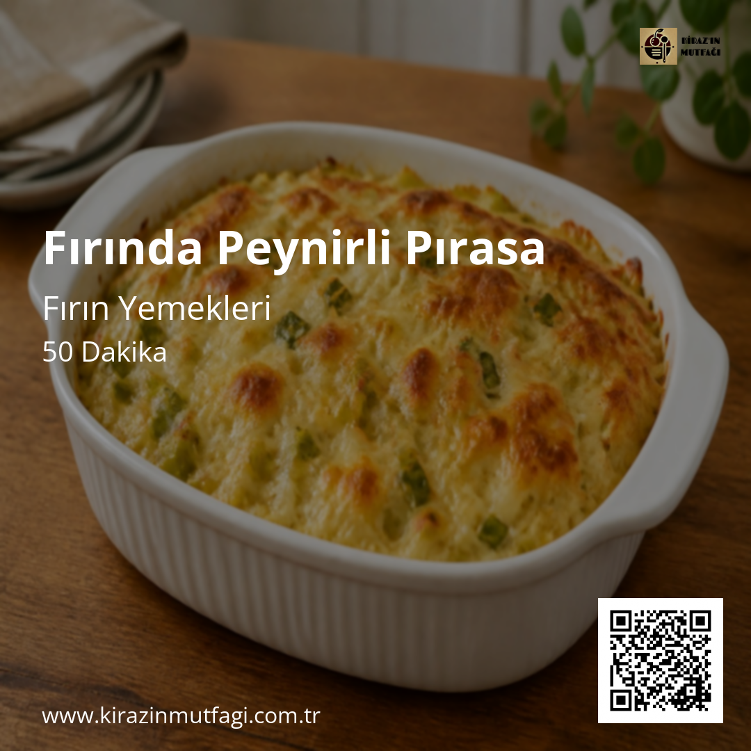 Fırında Peynirli Pırasa - Instagram Tarif Kartı