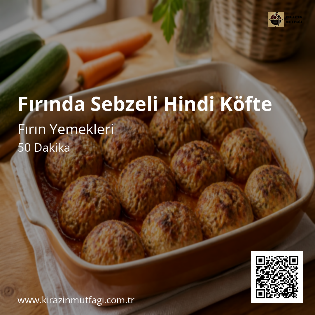 Fırında Sebzeli Hindi Köfte - Instagram Tarif Kartı