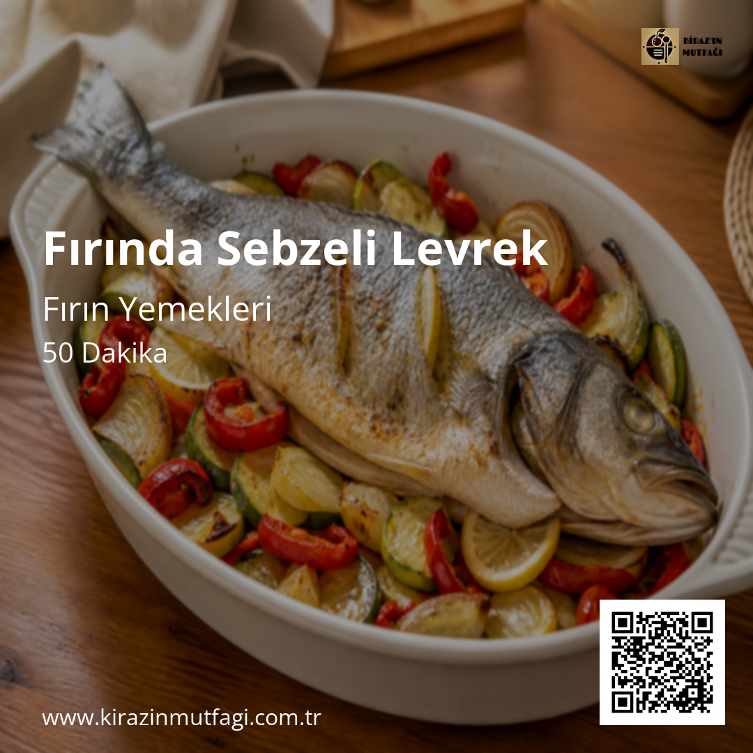Fırında Sebzeli Levrek - Instagram Tarif Kartı