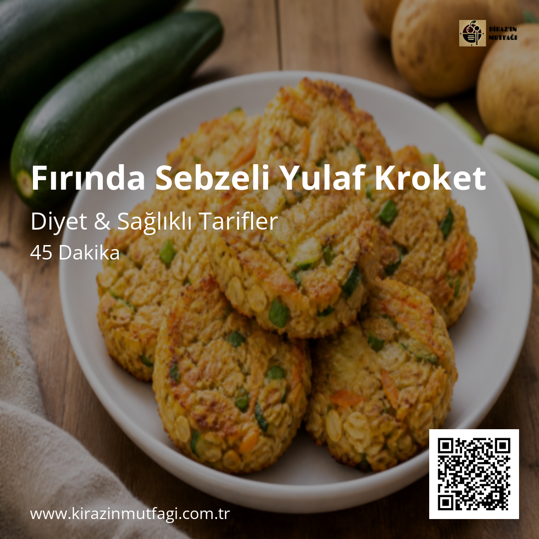 Fırında Sebzeli Yulaf Kroket - Instagram Tarif Kartı