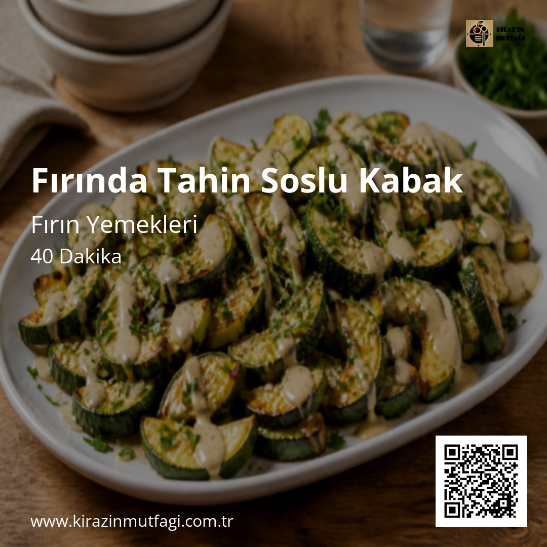 Fırında Tahin Soslu Kabak - Instagram Tarif Kartı