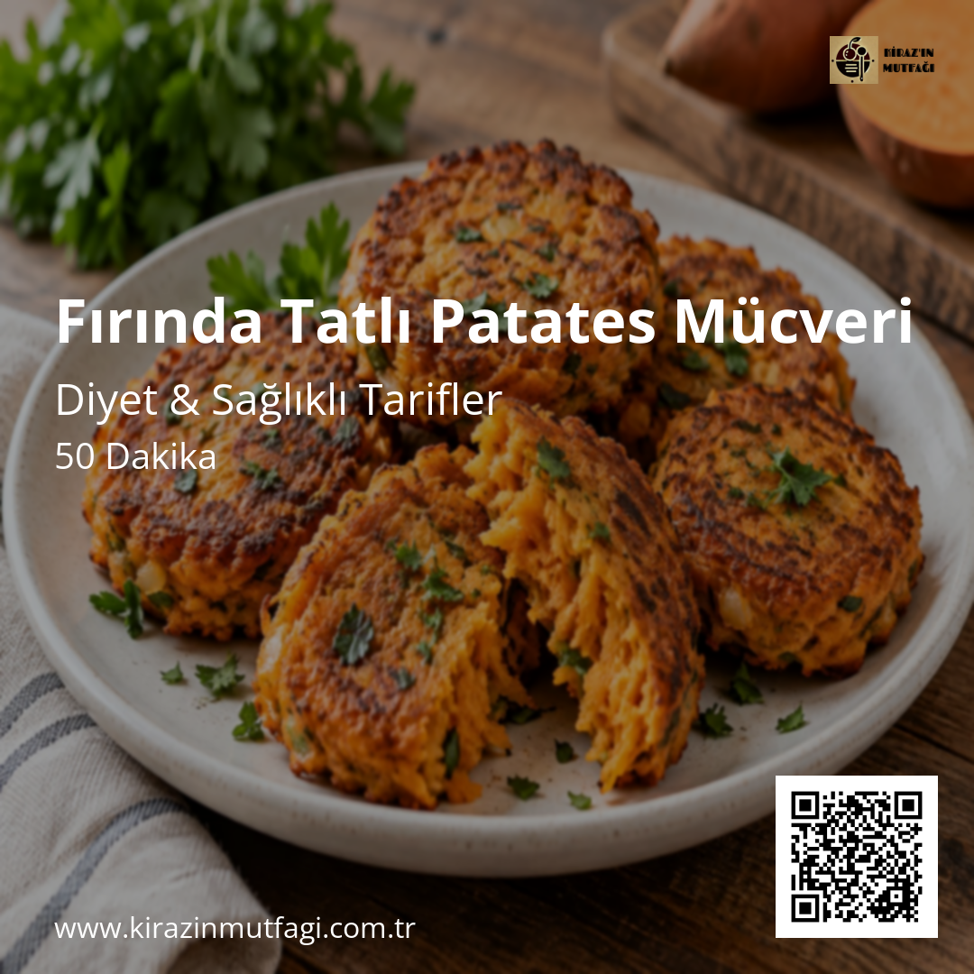 Fırında Tatlı Patates Mücveri - Instagram Tarif Kartı