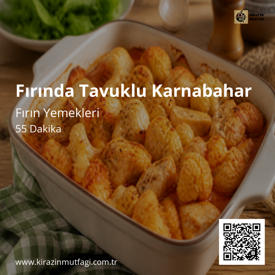 Fırında Tavuklu Karnabahar - Instagram Tarif Kartı