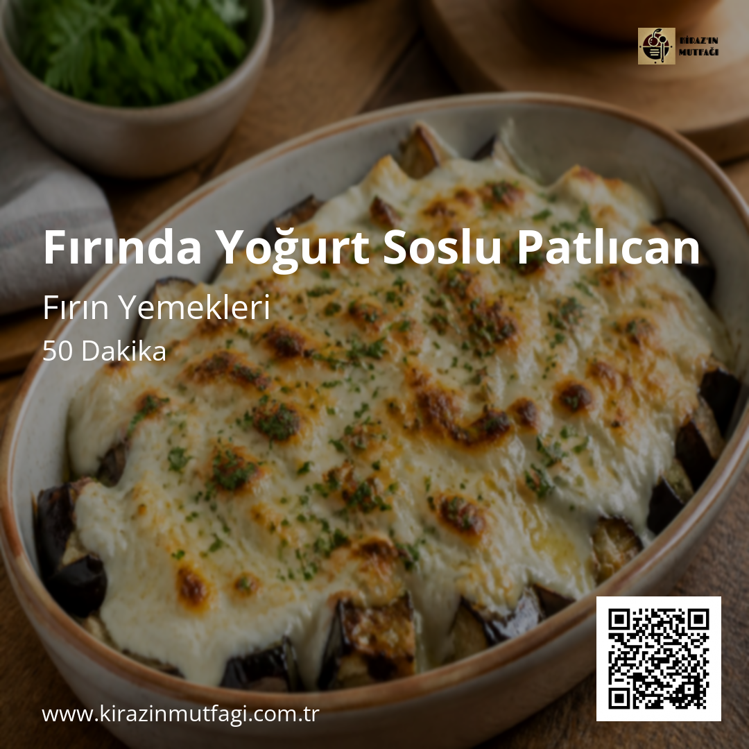 Fırında Yoğurt Soslu Patlıcan - Instagram Tarif Kartı