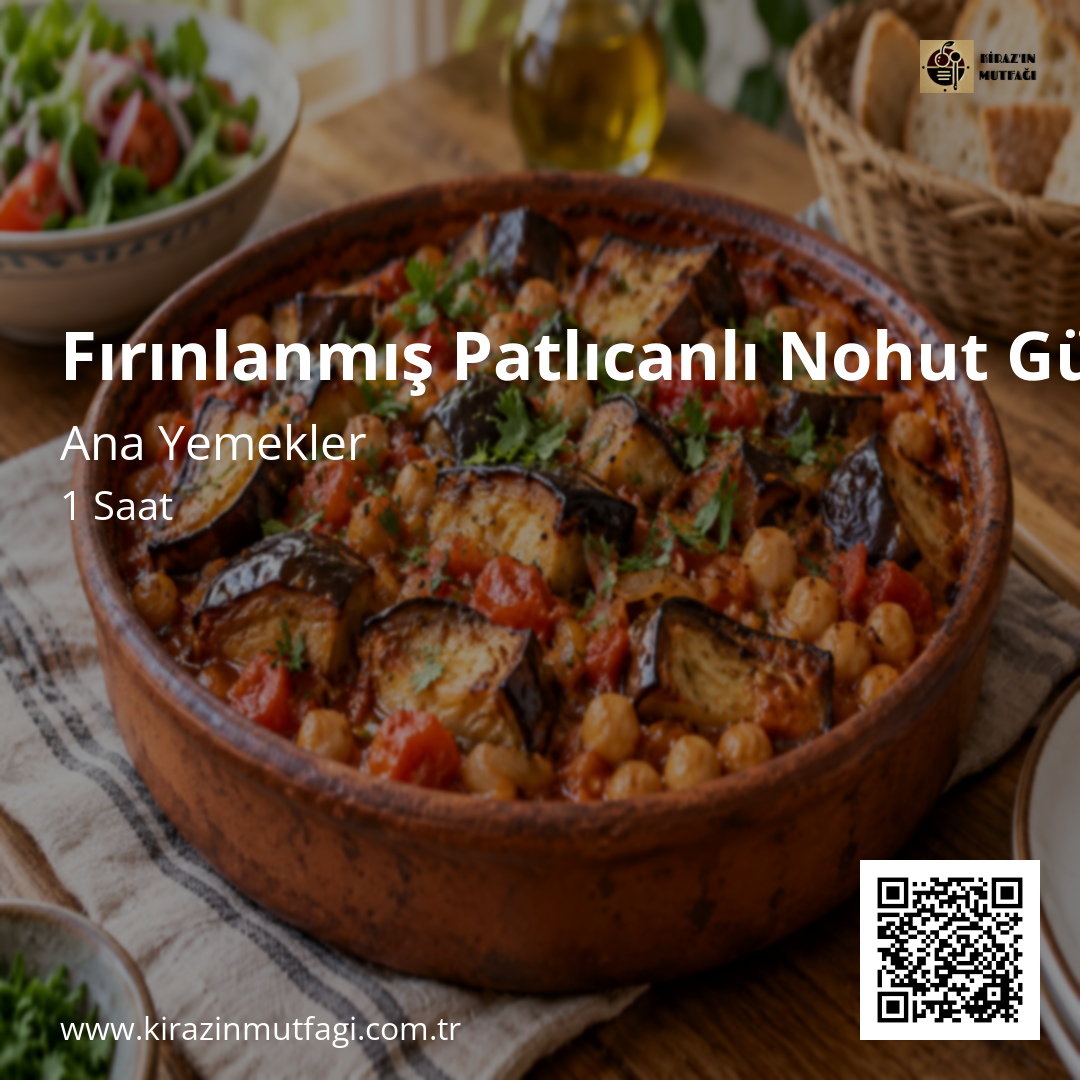 Fırınlanmış Patlıcanlı Nohut Güveci Instagram tarif kartı