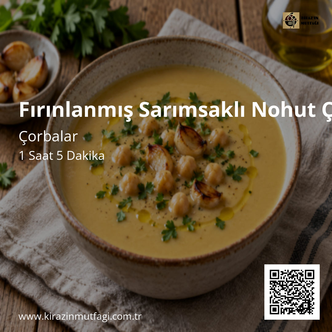 Fırınlanmış Sarımsaklı Nohut Çorbası Instagram tarif kartı