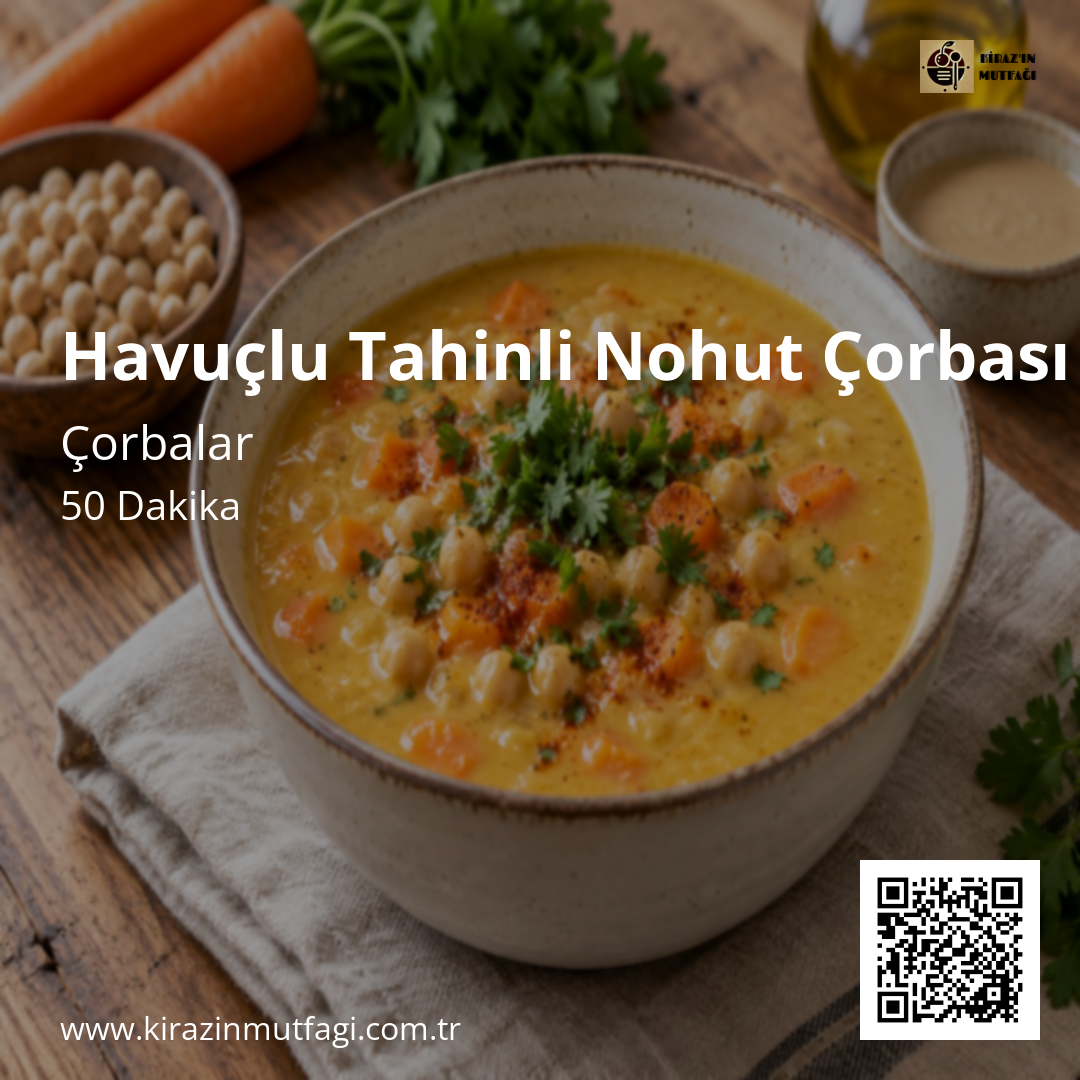 Havuçlu Tahinli Nohut Çorbası Instagram tarif kartı