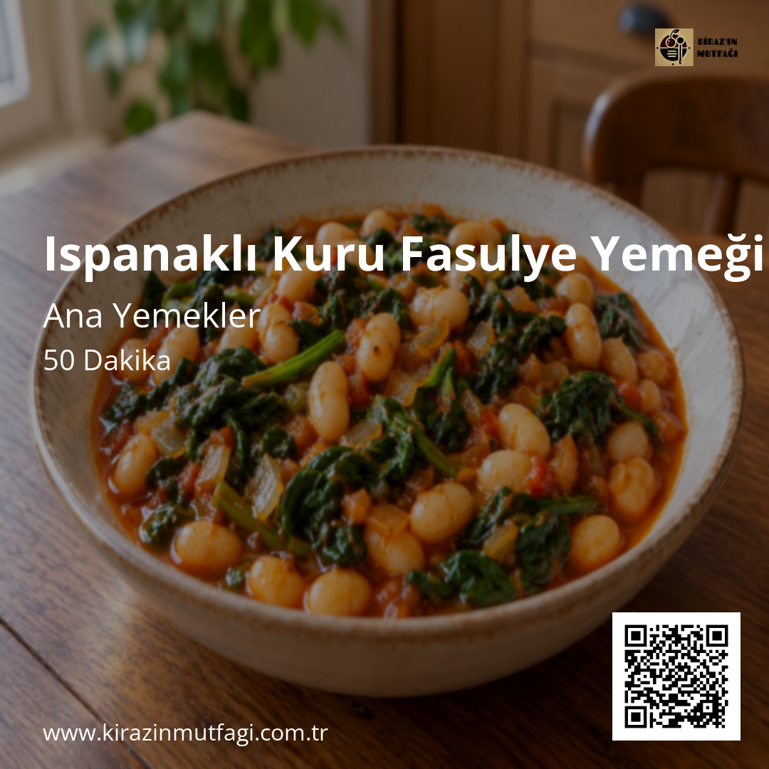 Ispanaklı Kuru Fasulye Yemeği Instagram tarif kartı