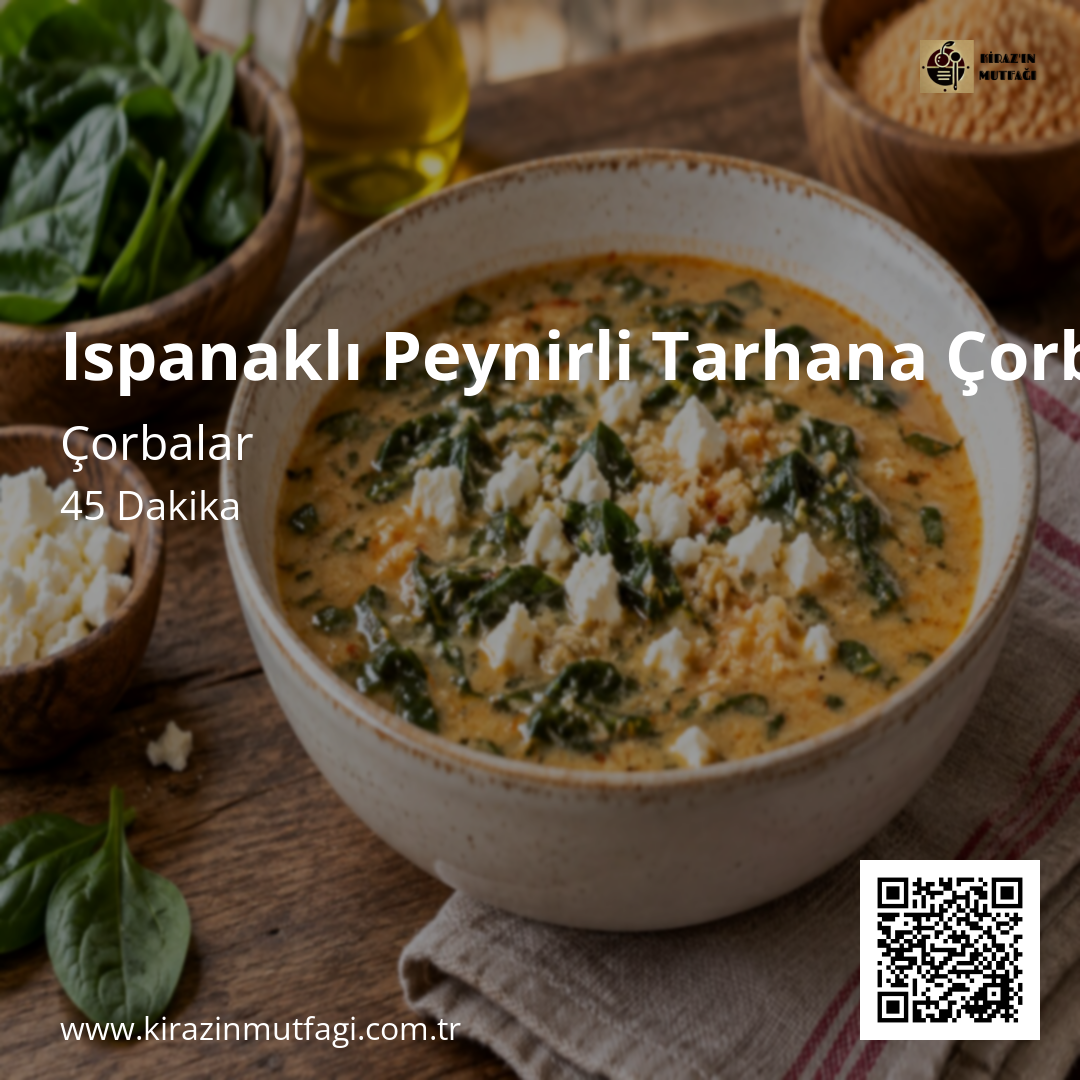 Ispanaklı Peynirli Tarhana Çorbası Instagram tarif kartı