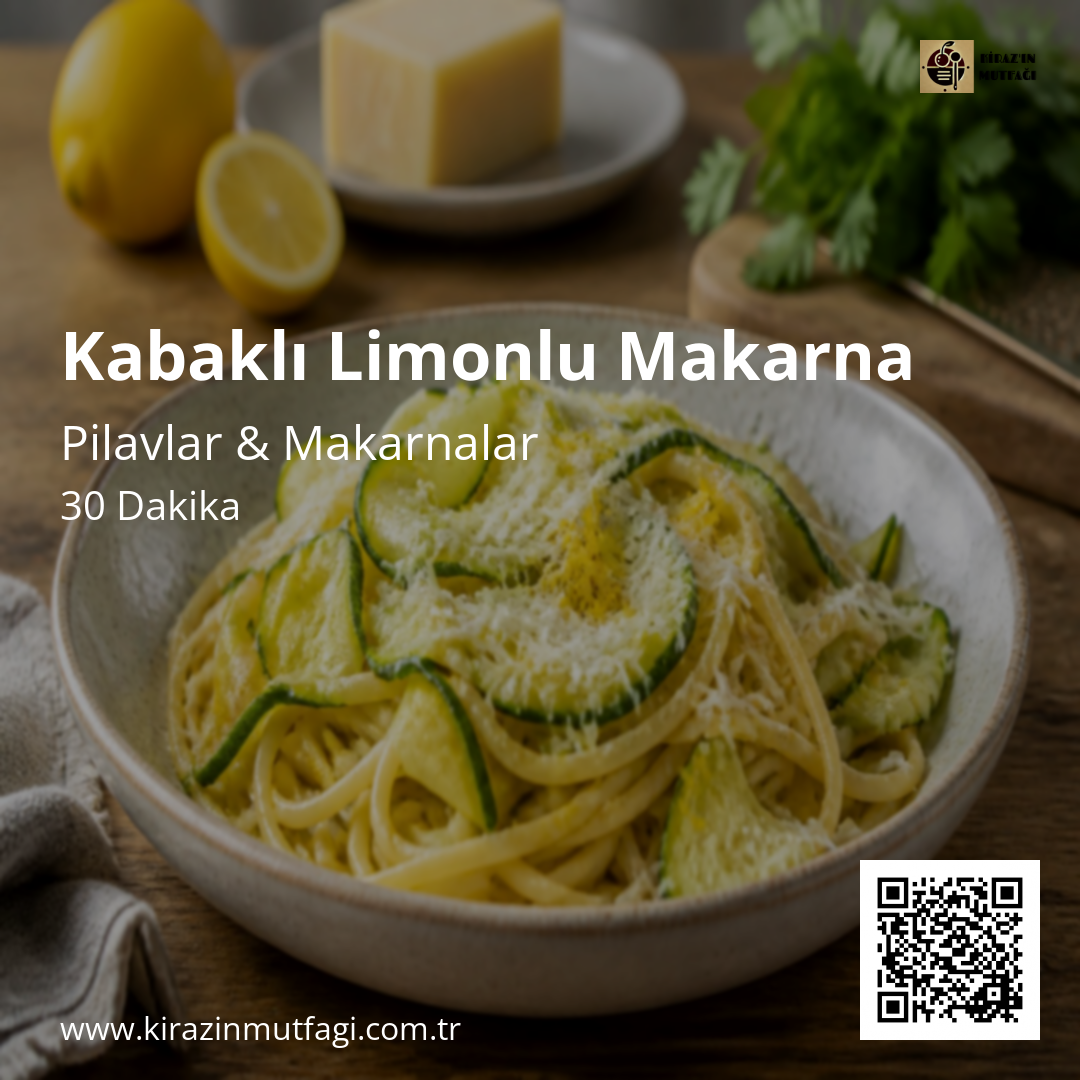 Kabaklı Limonlu Makarna - Instagram Tarif Kartı