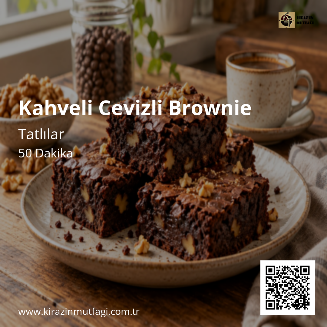 Kahveli Cevizli Brownie Instagram tarif kartı