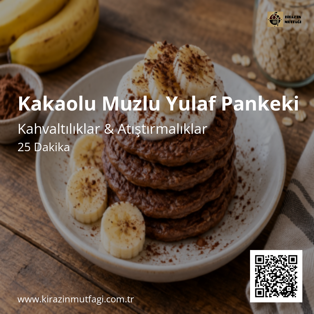 Kakaolu Muzlu Yulaf Pankeki - Instagram Tarif Kartı