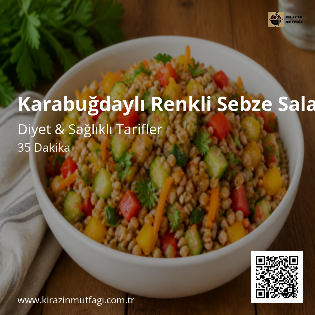Karabuğdaylı Renkli Sebze Salatası - Instagram Tarif Kartı
