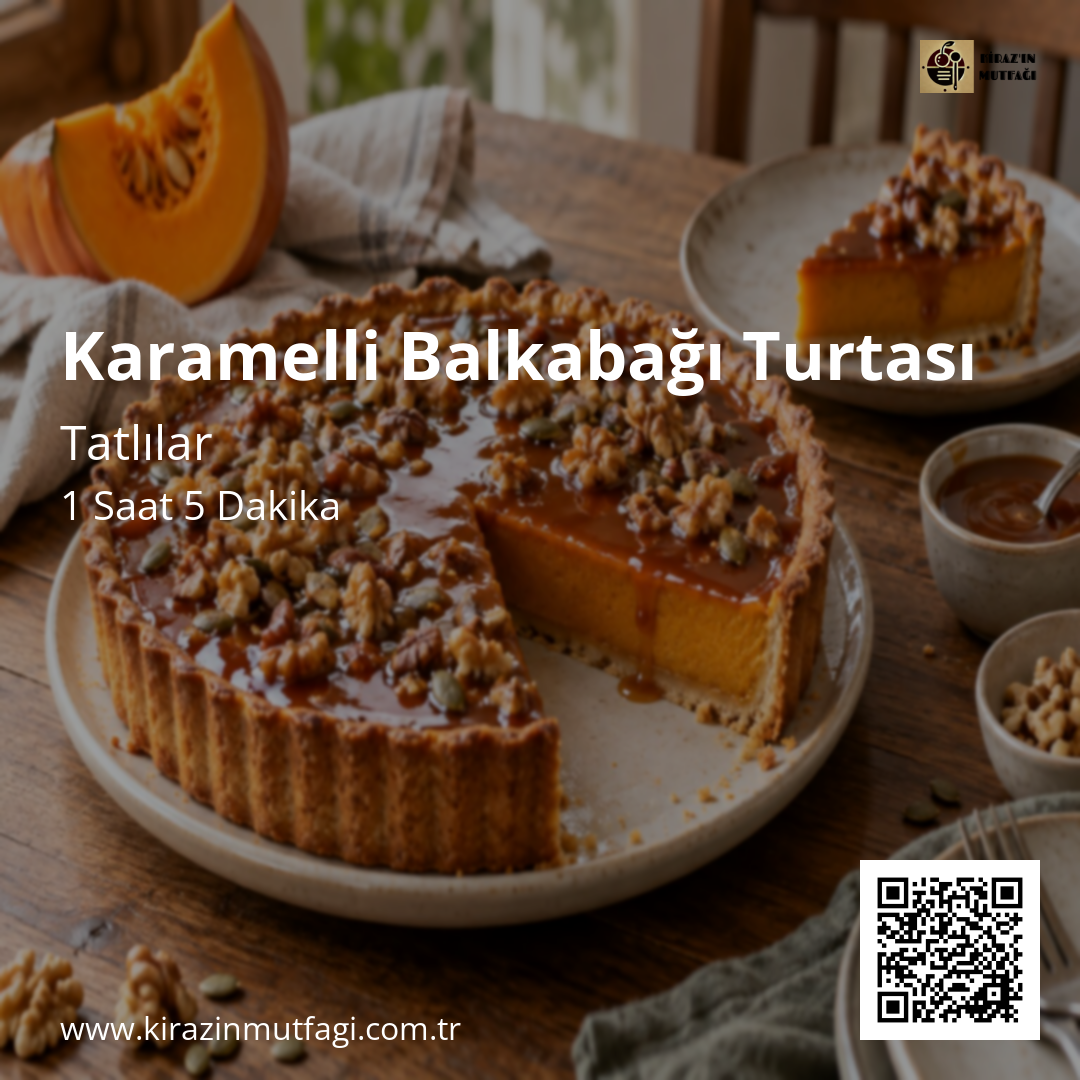 Karamelli Balkabağı Turtası Instagram tarif kartı