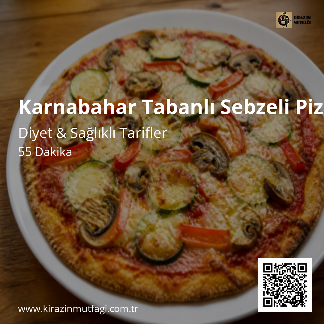 Karnabahar Tabanlı Sebzeli Pizza - Instagram Tarif Kartı