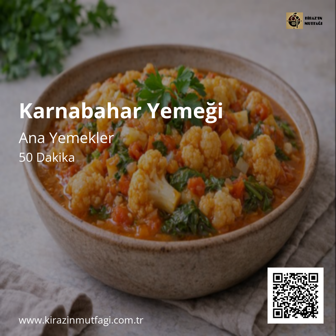 Karnabahar Yemeği - Instagram Tarif Kartı
