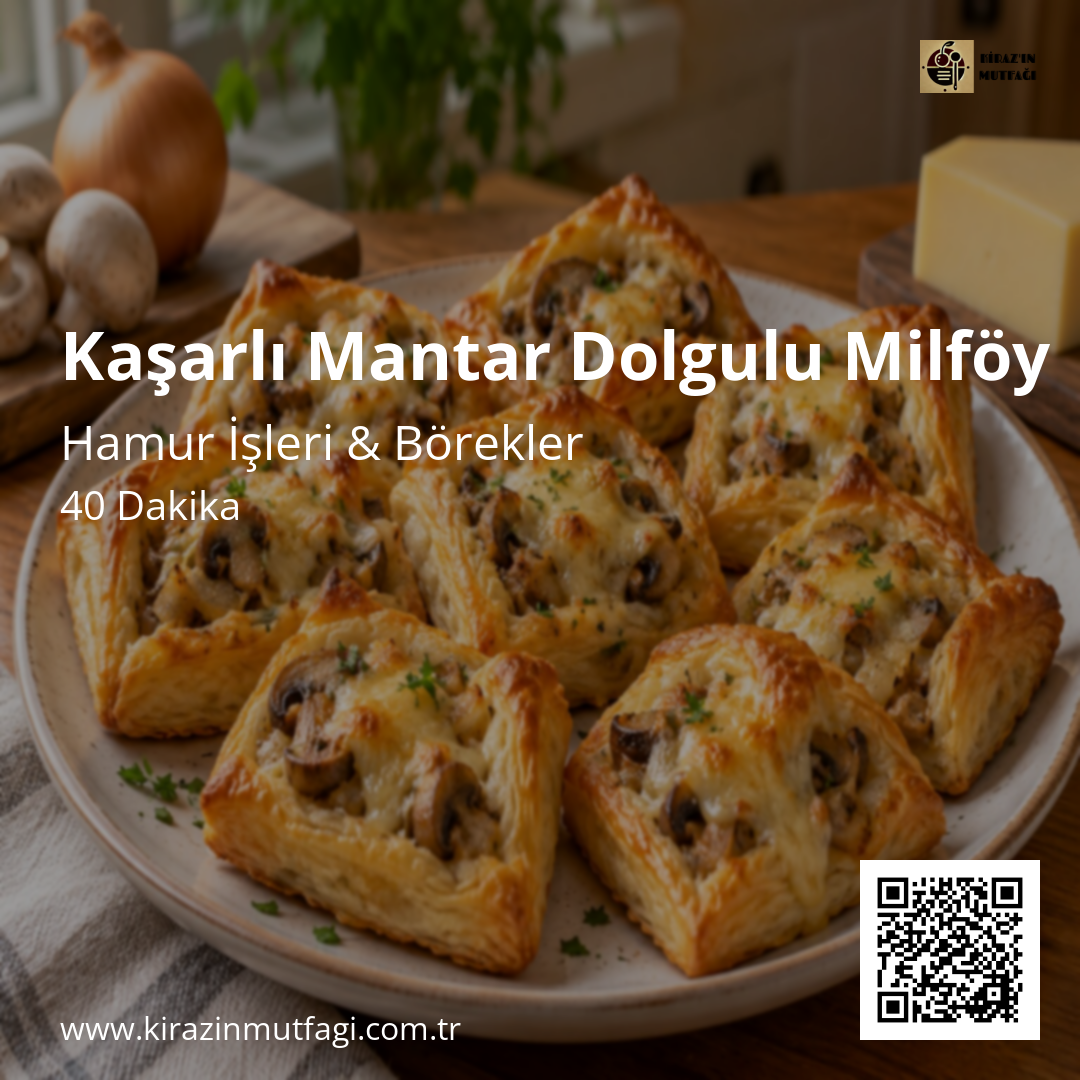 Kaşarlı Mantar Dolgulu Milföy Instagram tarif kartı