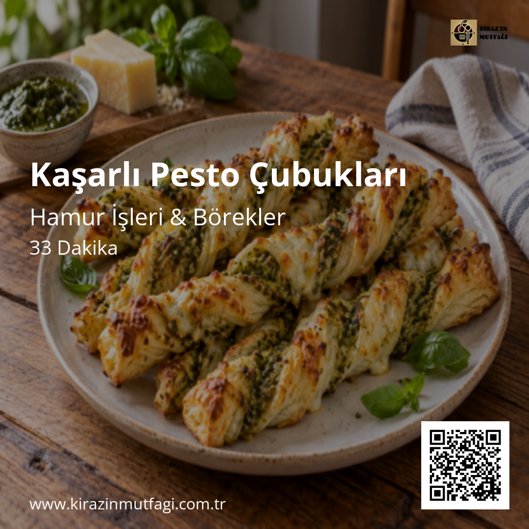 Kaşarlı Pesto Çubukları Instagram tarif kartı