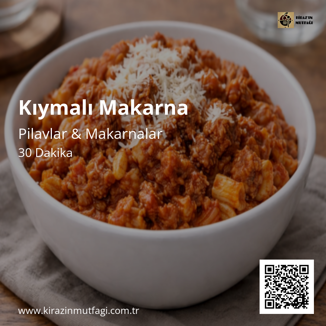 Kıymalı Makarna - Instagram Tarif Kartı