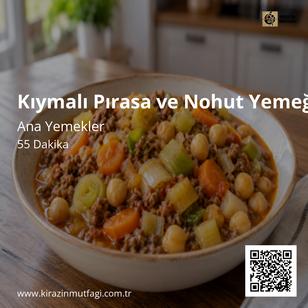 Kıymalı Pırasa ve Nohut Yemeği Instagram tarif kartı