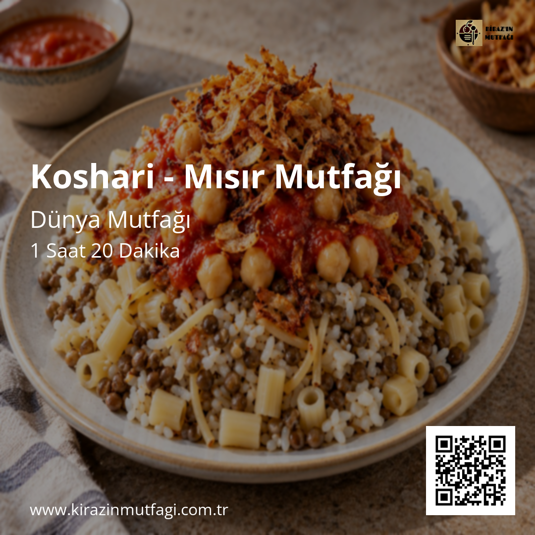 Koshari - Mısır Mutfağı Instagram tarif kartı