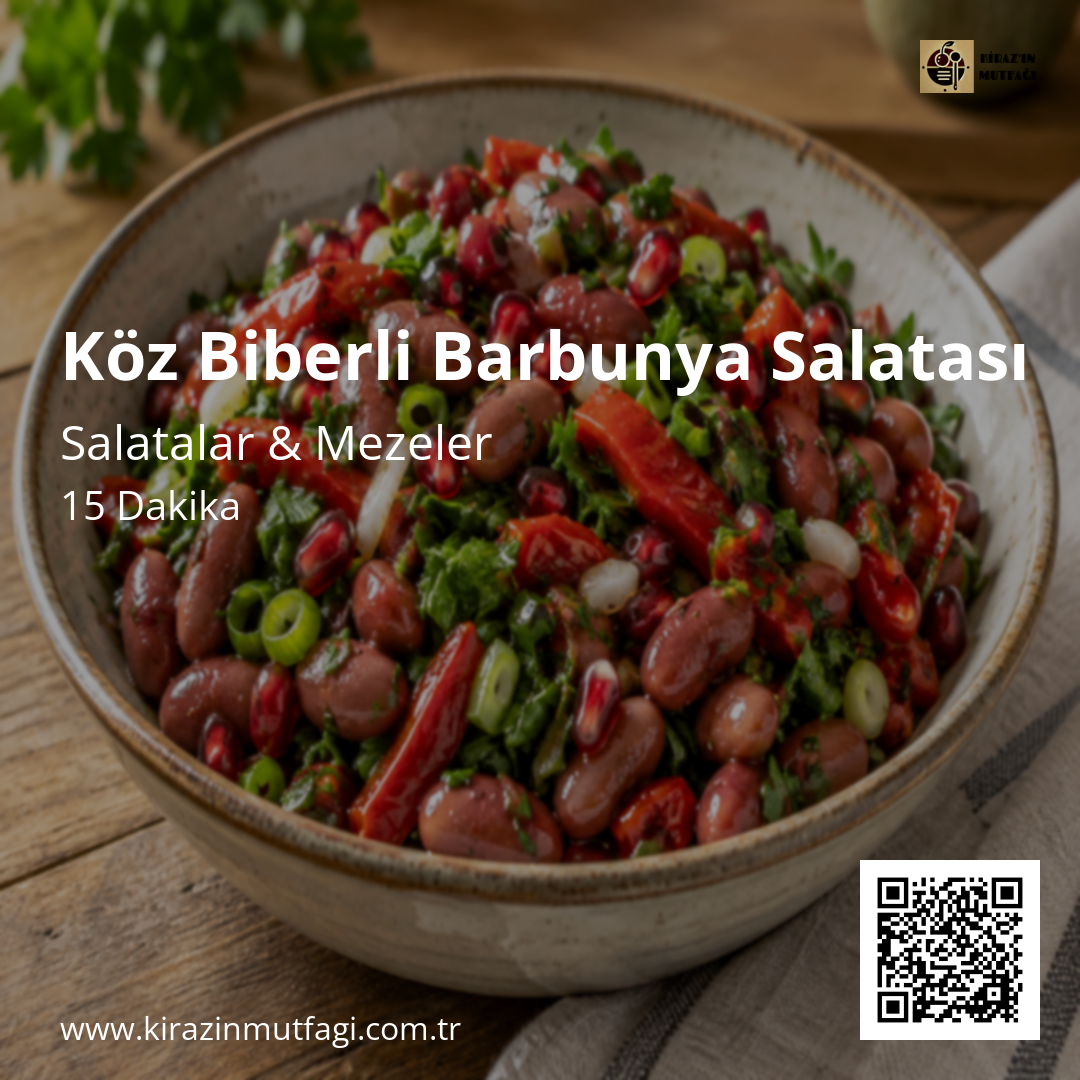 Köz Biberli Barbunya Salatası Instagram tarif kartı
