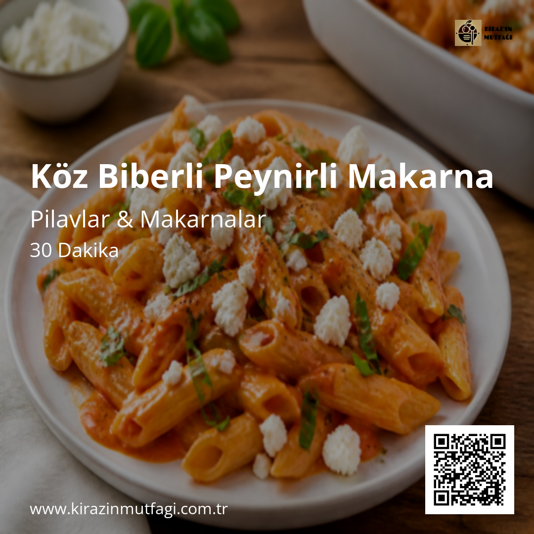 Köz Biberli Peynirli Makarna - Instagram Tarif Kartı