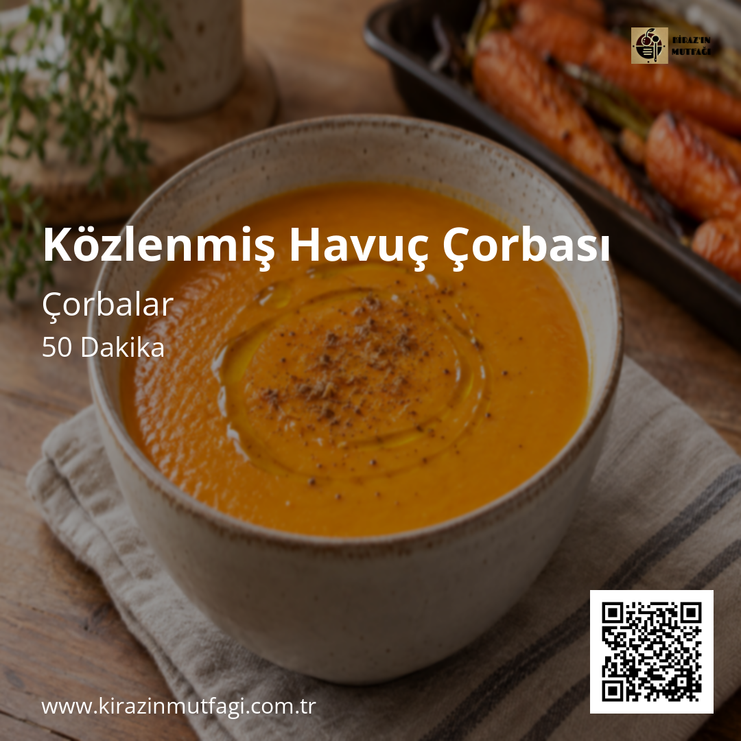 Közlenmiş Havuç Çorbası Instagram tarif kartı